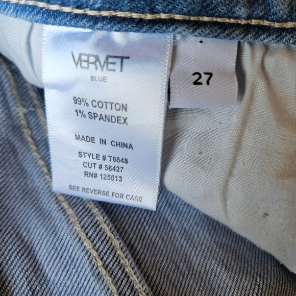 NWT Vervet Blue Olivia High Rise Ram Hem Extreme Wide-Leg Women's Jeans Size 27 - Picture 15 of 15